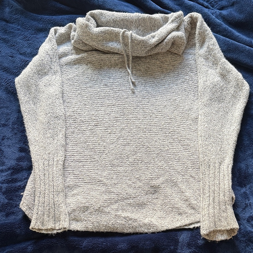 Eddie Bauer Heather Gray Cowl Neck Sweater